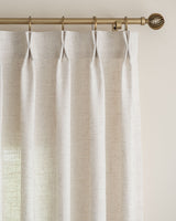 Luxury Pinch Pleated Drapes | Linen Texture, Light Filtering for Living Room & Dining Rooms
