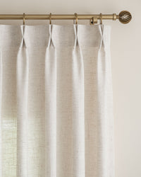 Luxury Pinch Pleated Drapes | Linen Texture, Light Filtering for Living Room & Dining Rooms
