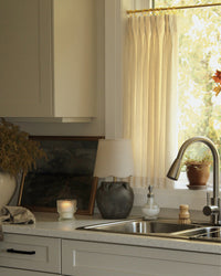 June Light Filtering Flax Linen Sheer Cafe Curtains