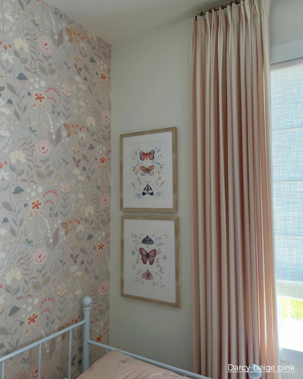Darcy Striped Cotton Beige Curtains
