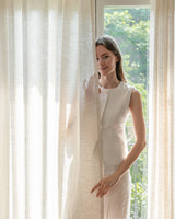 Luxury Pinch Pleated Drapes | Linen Texture, Light Filtering for Living Room & Dining Rooms