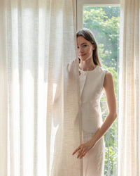 Luxury Pinch Pleated Drapes | Linen Texture, Light Filtering for Living Room & Dining Rooms