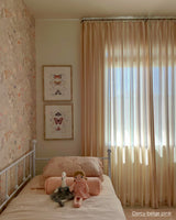 Darcy Striped Cotton Beige Curtains