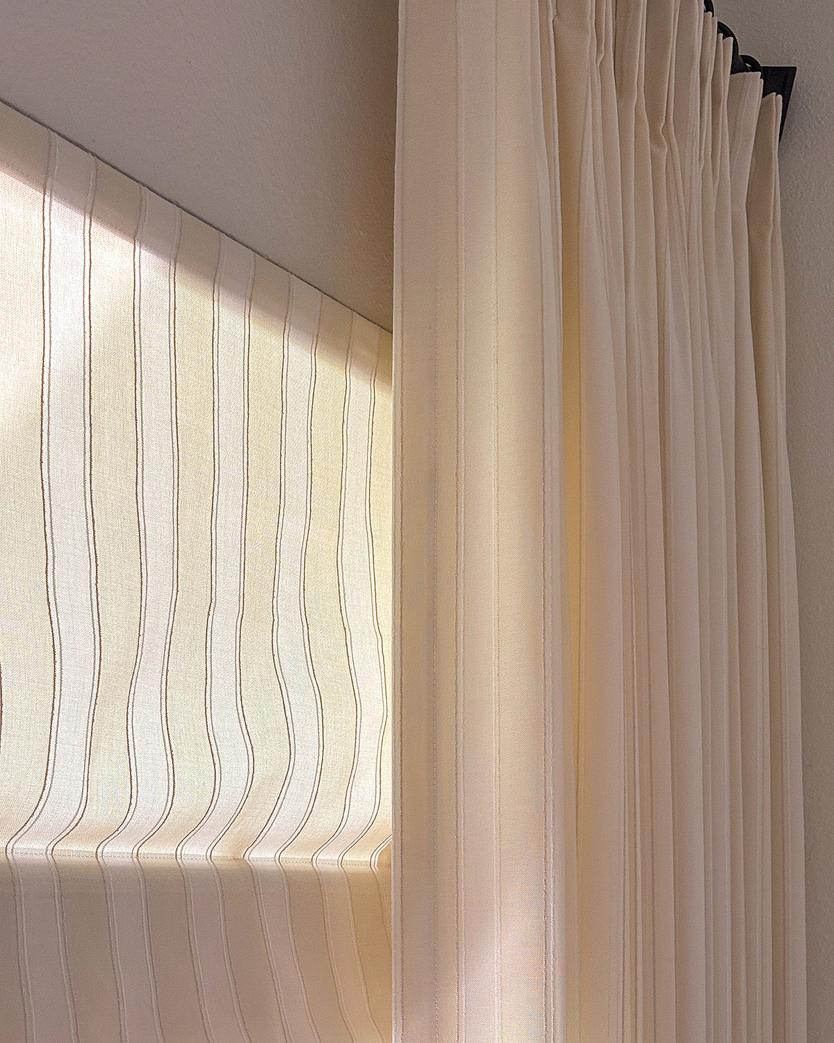 Darcy Striped Cotton Pink Curtains – Pinch Pleated, Lightweight Drapes for Nursery & Bedroom