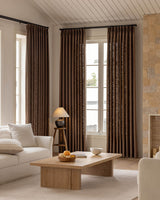 Warm Brown Linen Curtains – Pinch Pleated, Blackout & Elegant Drapes for Living Room & Dining Room (Zen)