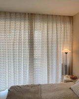 Aria Cotton Textured Check Pattern Curtains