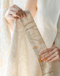 Patterned Linen Blend Flora Curtains – Pinch Pleated, Light Filtering & Elegant Drapes for Living Room (Amara)