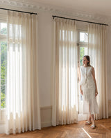 Luxury Pinch Pleated Drapes | Linen Texture, Light Filtering for Living Room & Dining Rooms