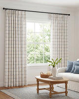 Brooke Plaid Linen Blend Pinch Pleated Curtains