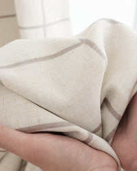 Brooke Plaid Linen Blend Pinch Pleated Curtains
