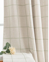 Brooke Plaid Linen Blend Pinch Pleated Curtains