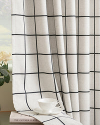 Brooke Plaid Linen Blend Pinch Pleated Curtains