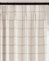 Brooke Plaid Linen Blend Pinch Pleated Curtains