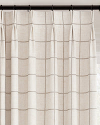Brooke Plaid Linen Blend Pinch Pleated Curtains