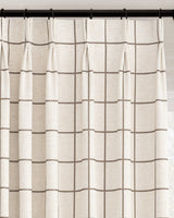 Brooke Plaid Linen Blend Pinch Pleated Curtains