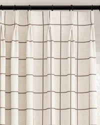 Brooke Plaid Linen Blend Pinch Pleated Curtains