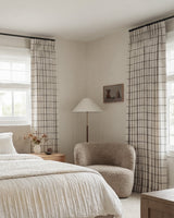 Brooke Plaid Linen Blend Pinch Pleated Curtains
