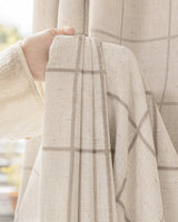 Brooke Plaid Linen Blend Pinch Pleated Curtains