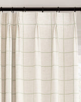 Brooke Plaid Linen Blend Pinch Pleated Curtains