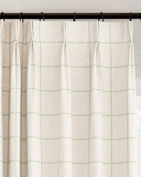 Brooke Plaid Linen Blend Pinch Pleated Curtains