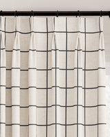 Brooke Plaid Linen Blend Pinch Pleated Curtains