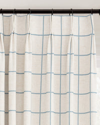Brooke Plaid Linen Blend Pinch Pleated Curtains
