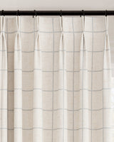 Brooke Plaid Linen Blend Pinch Pleated Curtains
