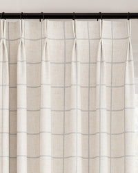 Brooke Plaid Linen Blend Pinch Pleated Curtains