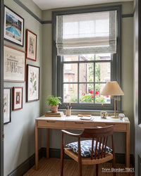 Custom Roman Shade with Trim Cordless