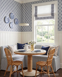 Custom Roman Shade with Trim Motorized