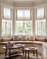 Custom Roman Shade with Trim Valance Motorized