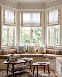 Custom Roman Shade with Trim Valance Motorized