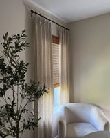 Zaria Delicate Striped Pattern Pleated Drape