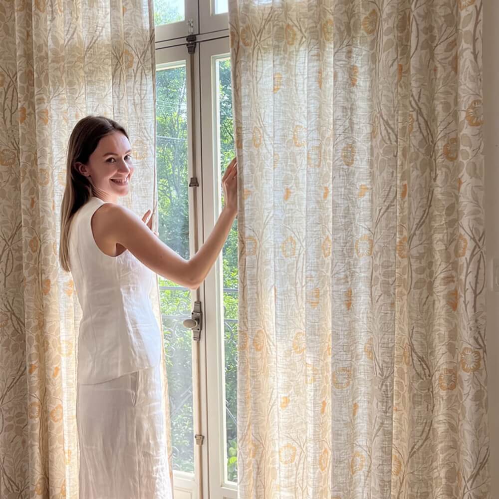 Jamila Linen Pleated Curtain